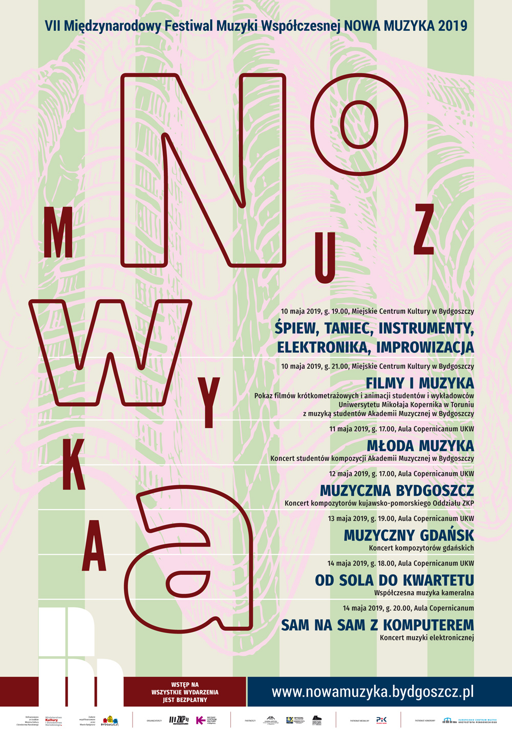Plakat VII Międzynarodowego Festiwalu Muzyki Współczesnej NOWA MUZYKA 2019